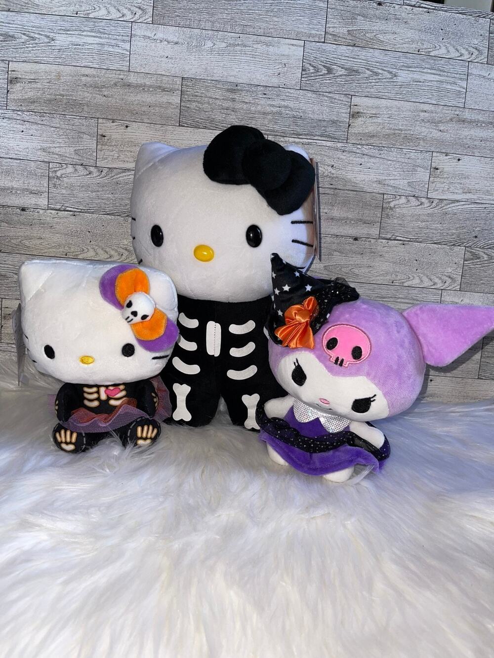 Hello Kitty Halloween Dancing Skeleton & 8" Skeleton Plush & Kuromi Sanrio